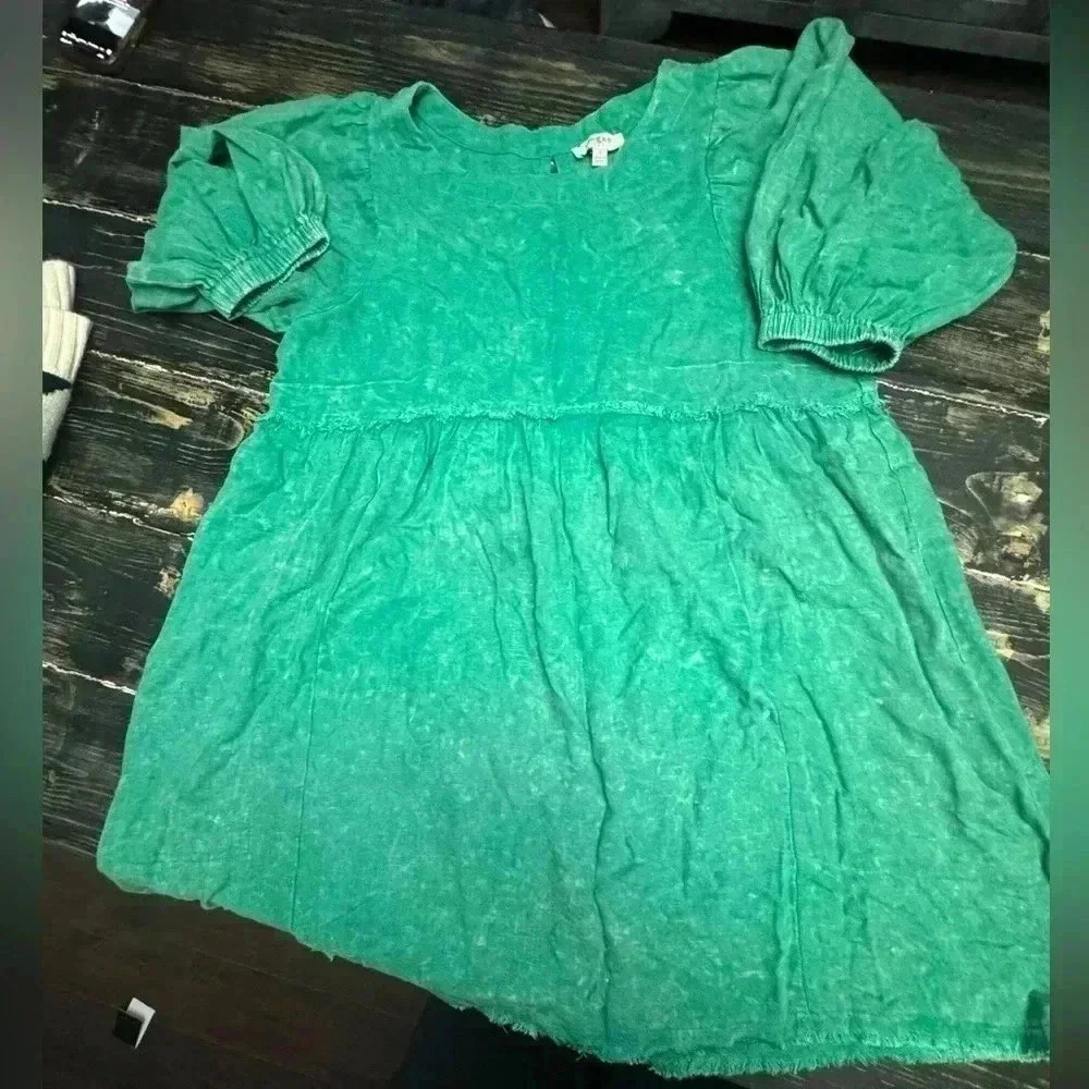 UMGEE GREEN ACID WASHES DRESS SIZE SMALL